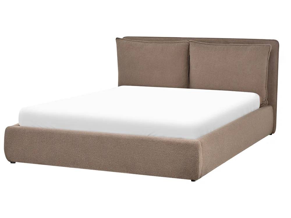 Bett mit Stauraum BAJONNA Bouclé Braun 160 x 200 cm_966177