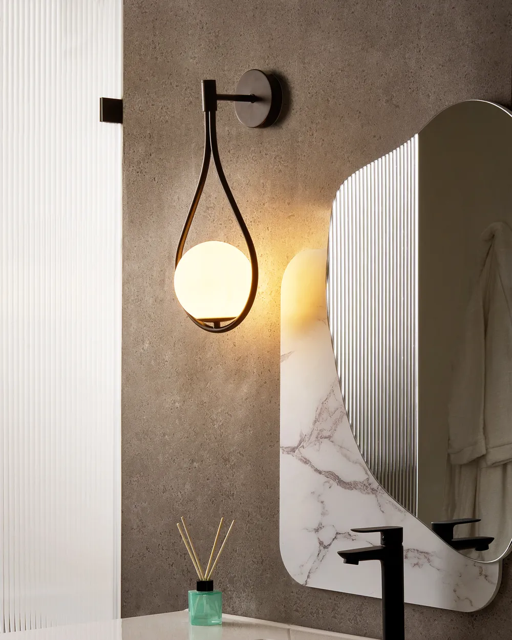 Wandlampe AUROUE Metall Schwarz