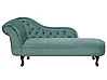 Linksseitige Chaiselongue NIMES Samtstoff Mintgrün