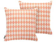 Gartenkissen 2er Set GREVILLEA Kariertes Muster 45 x 45 cm Hellrot_1125081