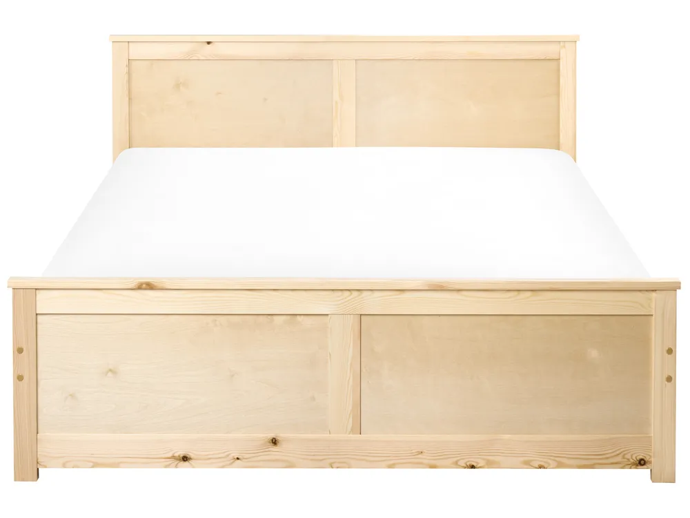 Bed DAUPHIN Pine Wood Light Brown 140 x 200 cm (EU Double)_1059827