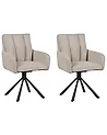 Esszimmerstuhl 2er Set drehbar SARDOAL Taupe