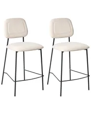 Set mit 2 Barstühlen DUETTE Samtstoff Hellbeige_991139