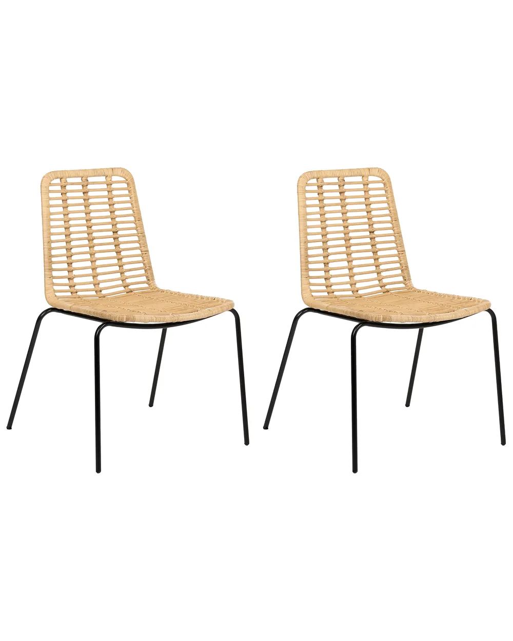 Esszimmerstuhl 2er Set TAOS Rattan Naturfarben