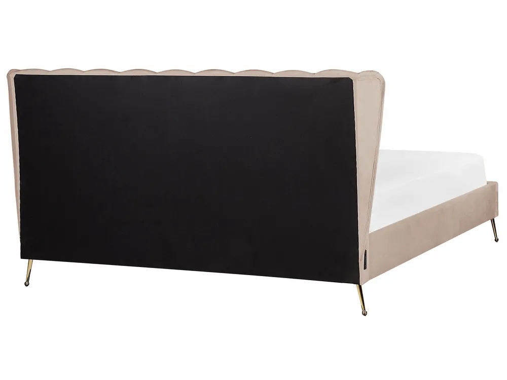 Bed Velvet MIRIBEL 180 x 200 cm (EU Super King) Taupe_870590