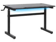 Gaming-Tisch manuell höhenverstellbar DURBIN 120 cm 60 cm RGB LED Schwarz_796662
