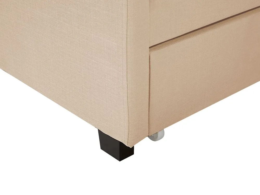 Bett mit Schubladen MONTPELLIER Stoff Beige 160 x 200 cm_754248