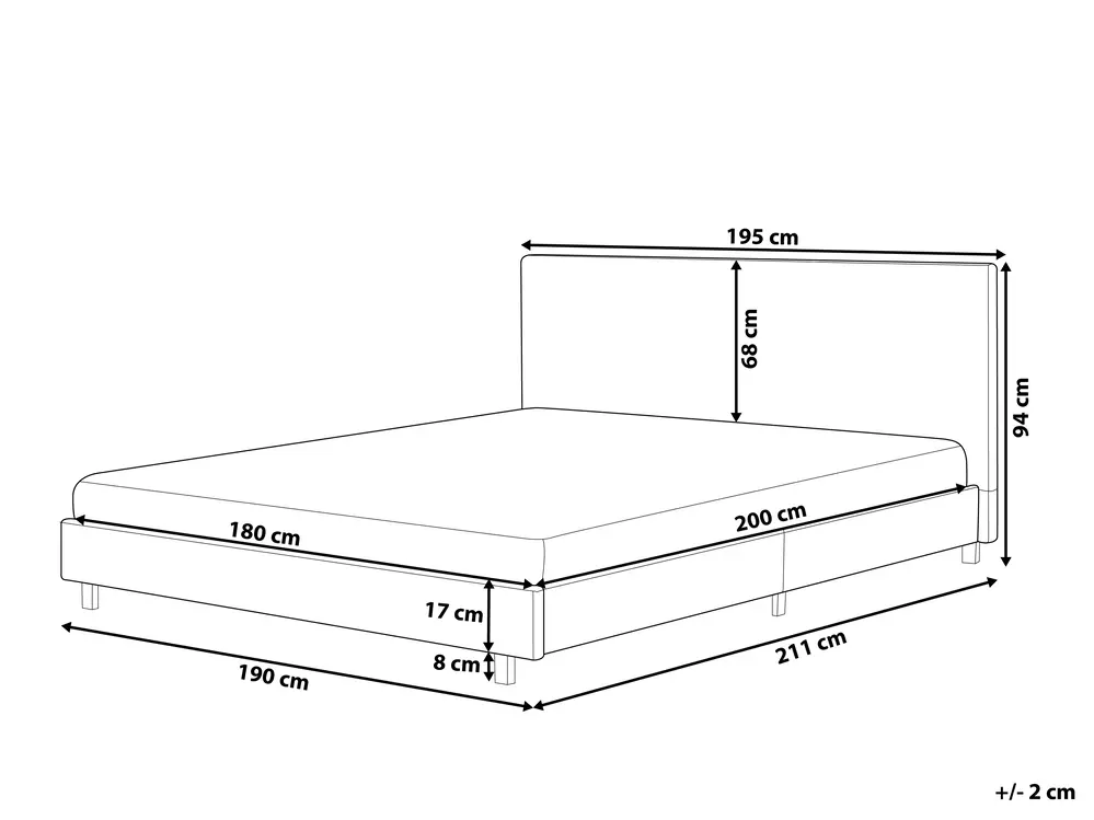 Bett mit Lattenrost Bouclé ALBI 180 x 200 cm Beige_964355
