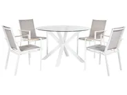 Garden Dining Set 4 Seater MALETTO/BUSSETO Metal White_956912