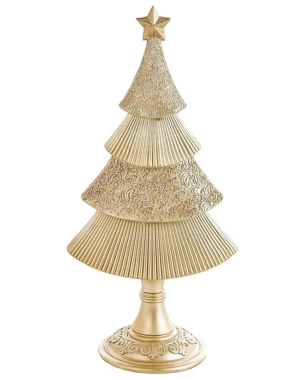 Set of 2 Christmas Decorations ERVASTI 32/41 cm Christmas Tree Gold_1175735
