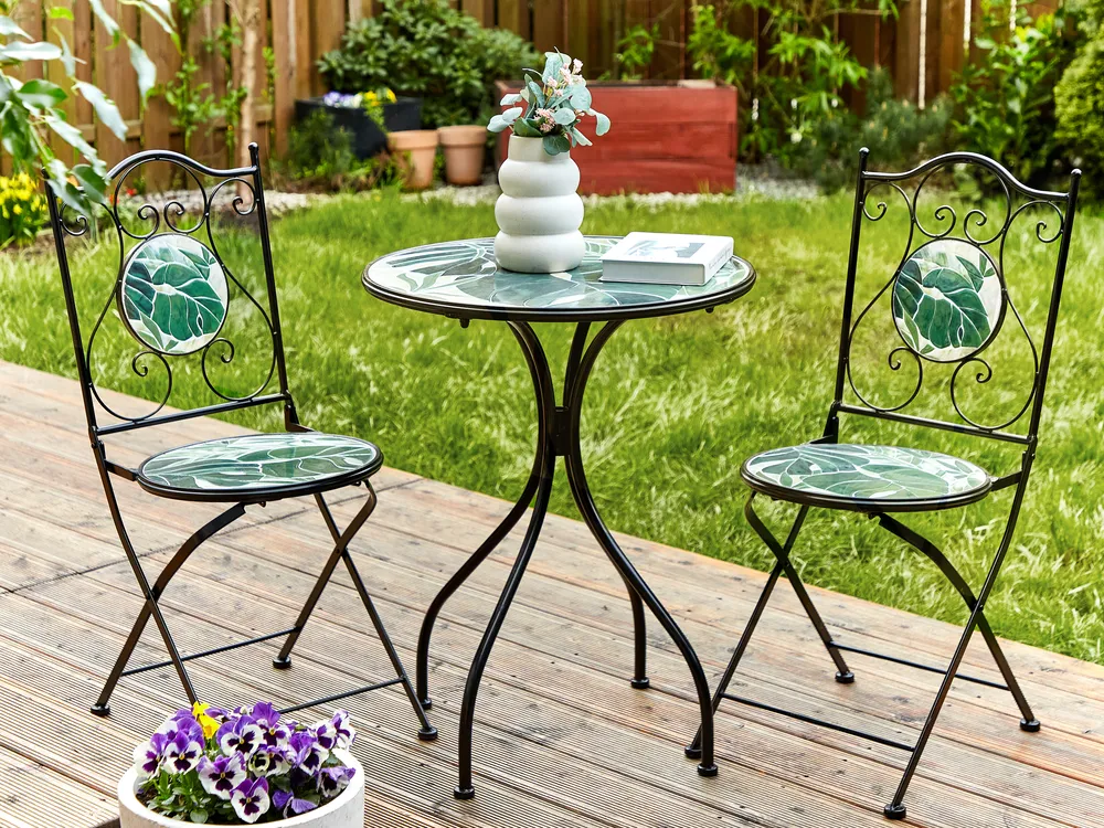 Outdoor Bistrotisch COZZANA 60 cm 60 cm Metall Schwarz