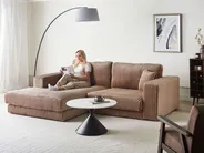 Ecksofa 3-Sitzer LOFOTEN Cord Hellbraun rechtsseitig_970070