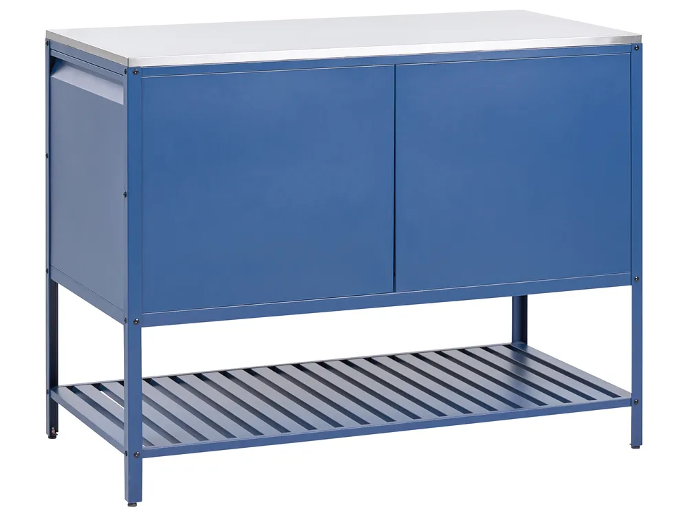 Outdoor-Küchenset mit Bartisch 2-teilig MAENZA Blau Metall_1044910