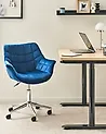 Schreibtischstuhl LABELLE Samtstoff Marineblau