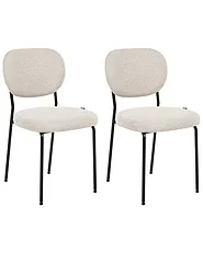 Esszimmerstuhl 2er Set LOLETA Stoff Hellbeige_999018
