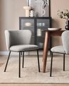 Set of 2 Dining Chairs MINA Boucle Grey