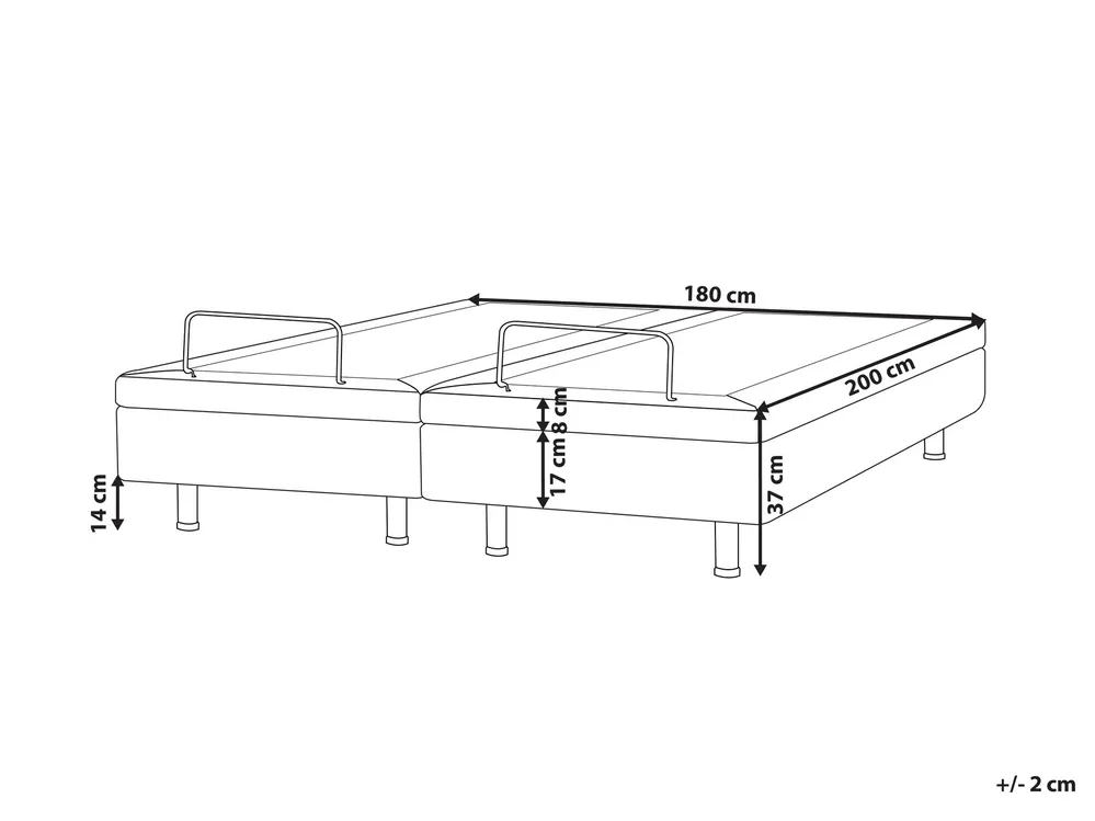 Adjustable Bed without Headboard Fabric DUKE II 180 x 200 cm (EU Super King) Dark Grey_987956