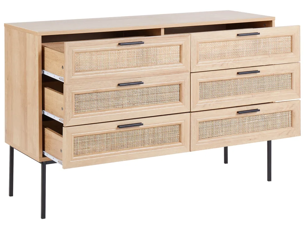 Kommode mit 6 Schubladen PASCO Hellbraun_928469