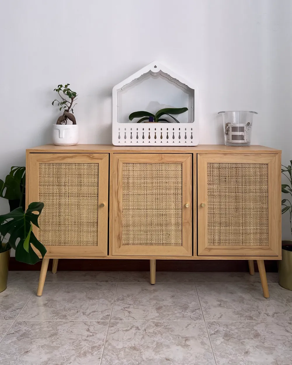 Schrank PEROTE Rattan Hellbraun