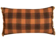 Dekokissen BARJA 40 x 70 cm Orange Kariertes Muster_902667