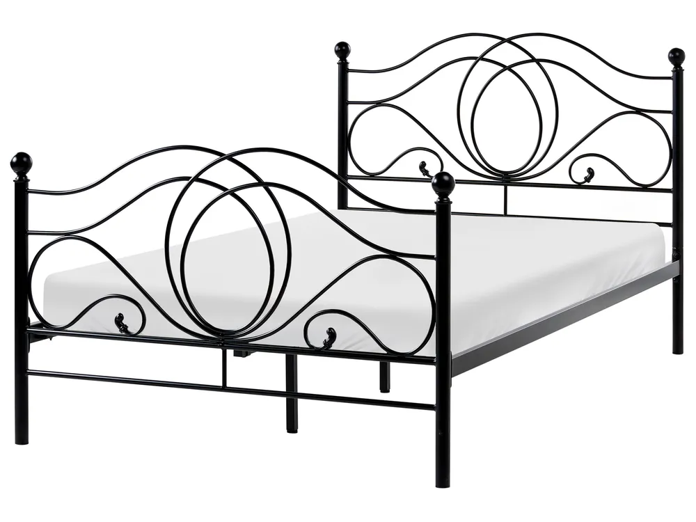 Bett mit Lattenrost Metall LYRA 120 x 200 cm Schwarz