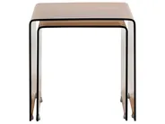Beistelltisch 2er Set KENDALL Sicherheitsglas Braun_1009496