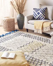 Teppich ERZINCAN Beige 140 x 200 cm Baumwolle_839252