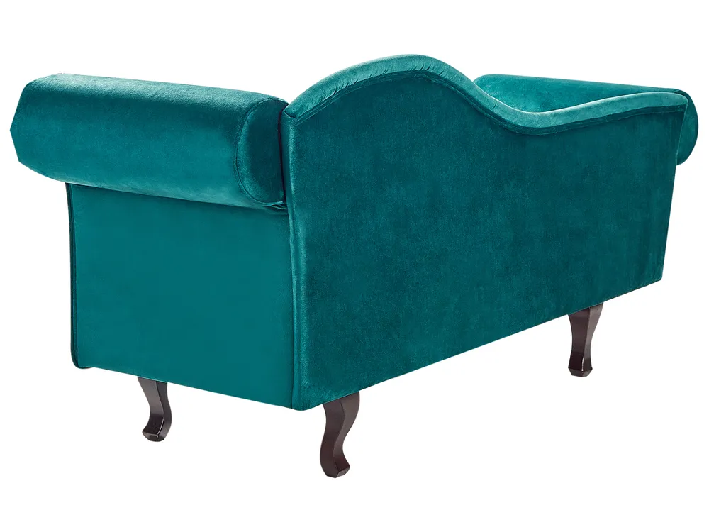 Rechtsseitige Chaiselongue LATTES II mit Kissen Samtstoff Smaragdgrün_947581