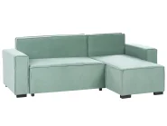 Eckschlafsofa 3-Sitzer EDANE mit Stauraum Stoff Hellgrün linksseitig_1057283