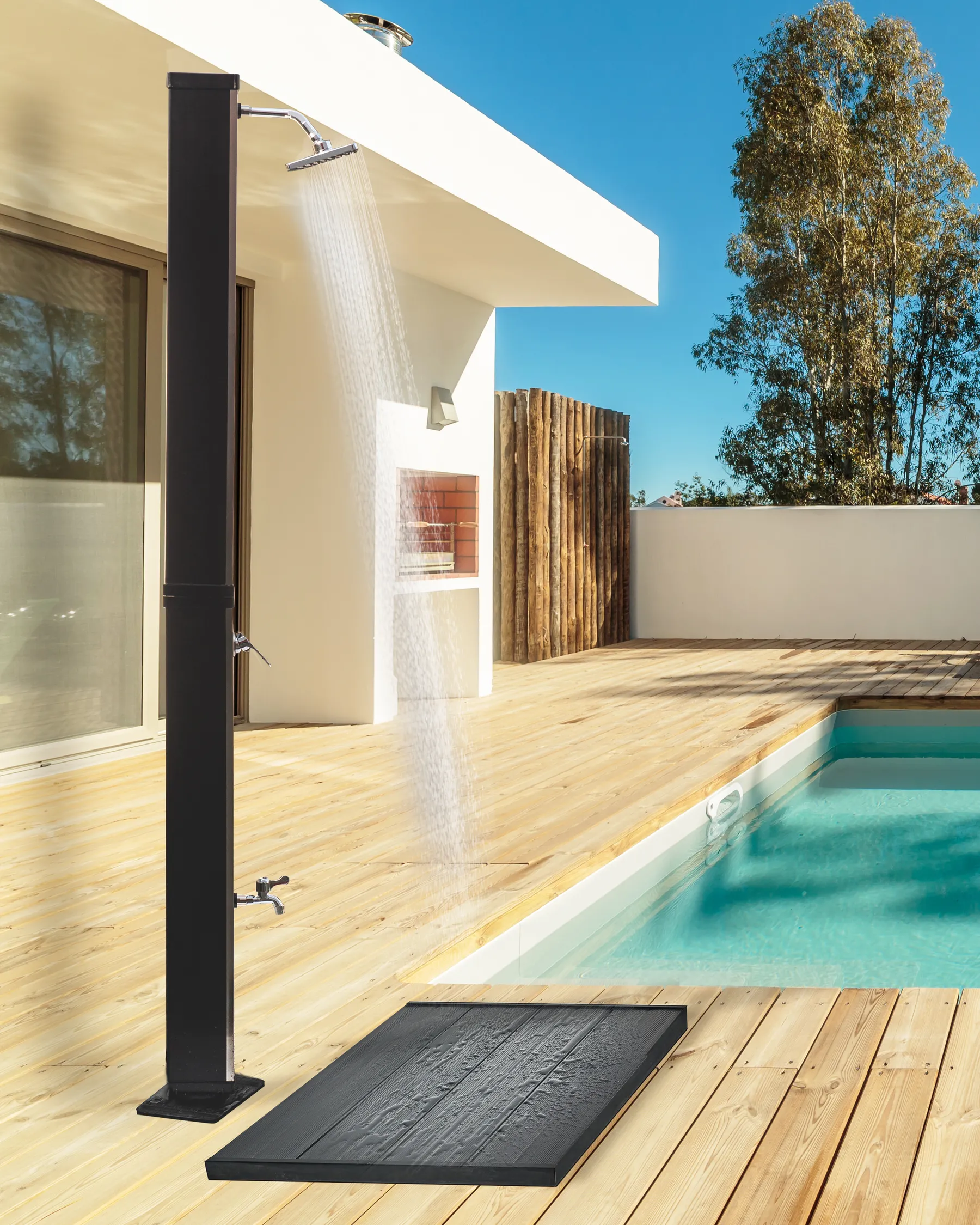 Freestanding Outdoor Solar Shower BUENOS Black_974039