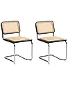 Esszimmerstuhl 2er Set CORDOVA Rattan Schwarz