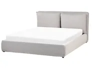 Bett mit Stauraum BAJONNA Stoff Hellgrau 160 x 200 cm_966125