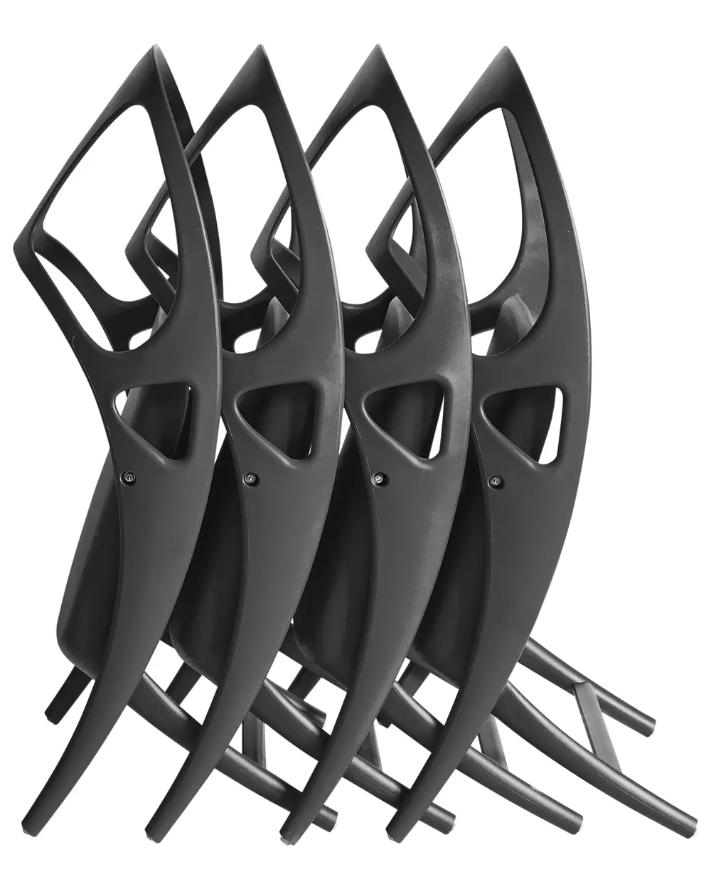 Gartenstuhl 4er Set NEMI klappbar Schwarz_990635