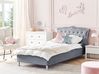 Bett mit Stauraum METZ Samtstoff Grau 90 x 200 cm
