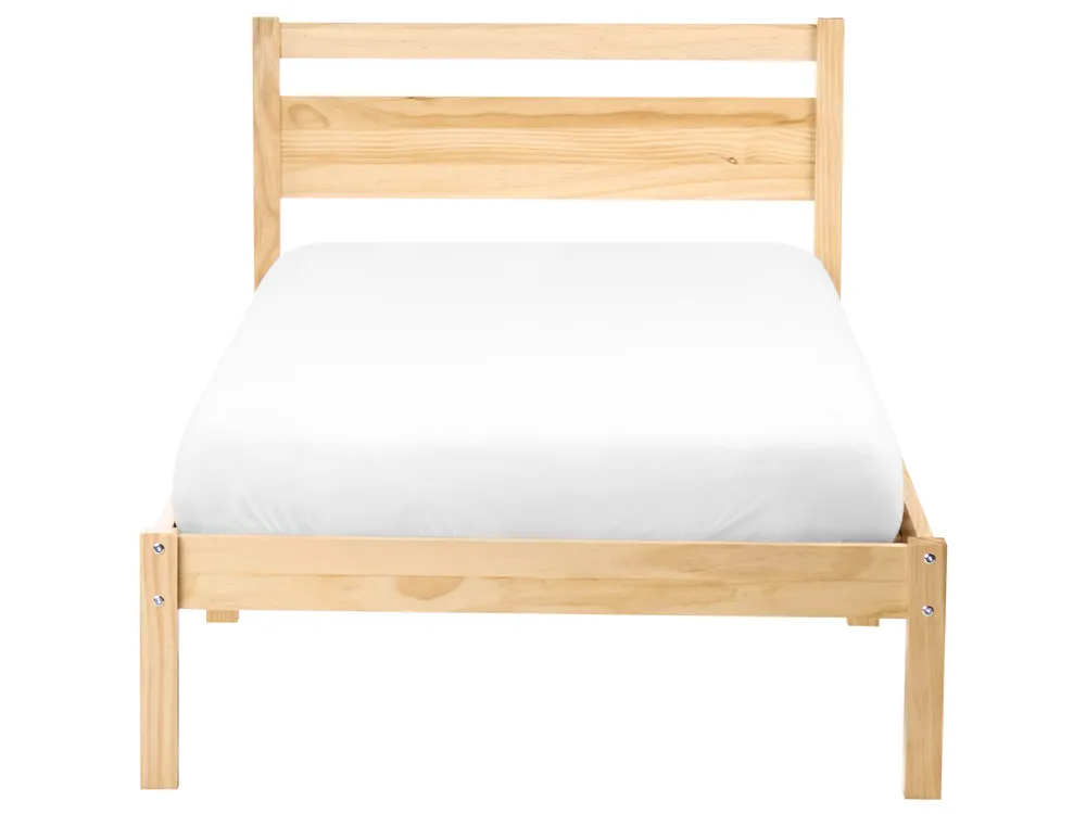 Bett mit Lattenrost Kiefernholz MERCURER 90 x 200 cm Hellbraun_1109762