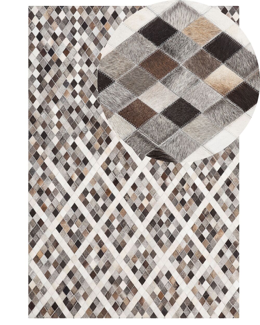 Rug AKDERE Brown 160 x 230 cm Leather