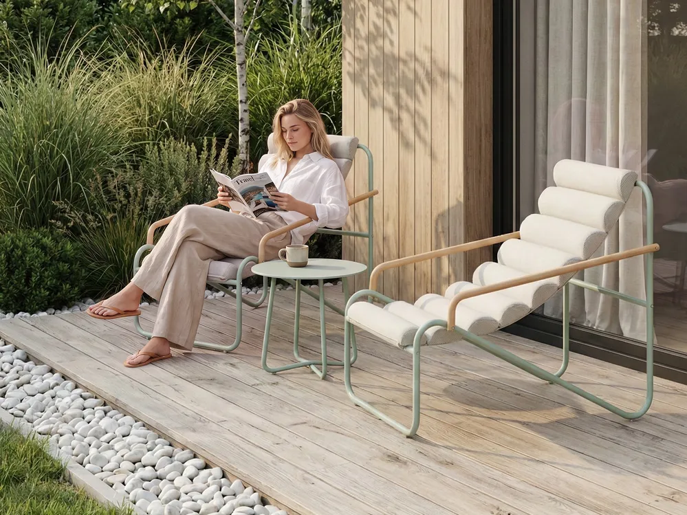 Lounge Set mit Tisch 2-Sitzer PASTO Metall Mintgrün_1120091