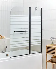 Shower Bath Screen TUAPI 1400 x 1200 mm Black_944465