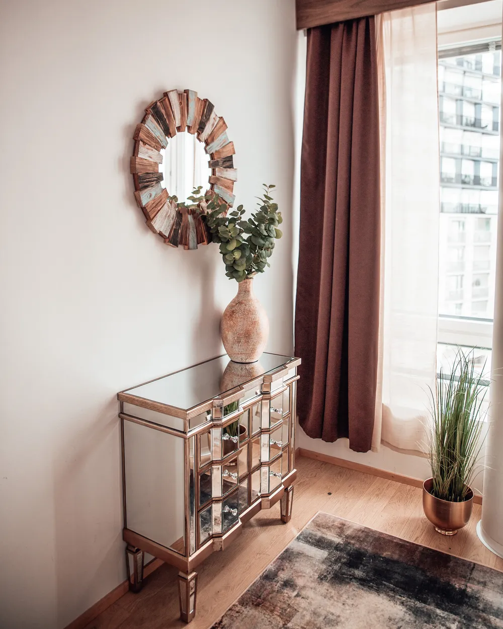 6 Drawer Chest MOZELA Mirrored Silver_862764