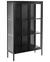 Vitrine mit Glastüren NASH 90 cm Metall Schwarz