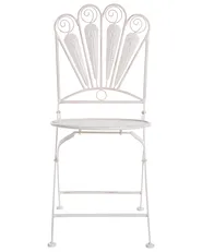 Gartenstuhl 2er Set PAVIA klappbar Metall Cremeweiß_1046257