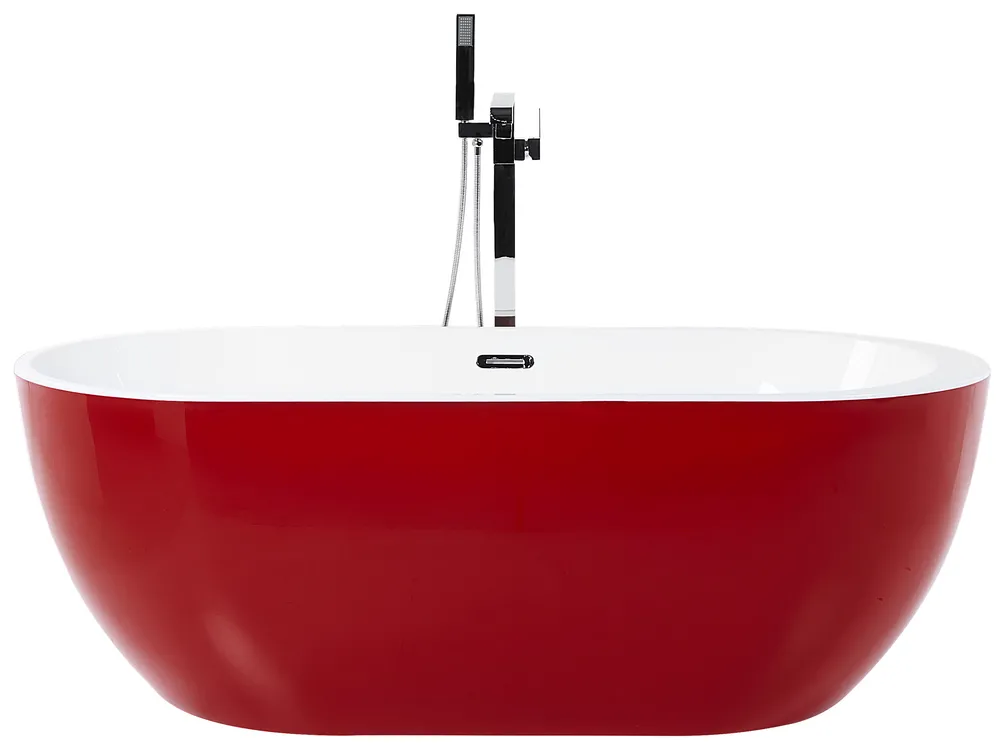 Freistehende Badewanne NEVIS 160 x 75 cm Rot_828370