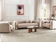 Sofa Set 5-Sitzer LEIREN Bouclé Beige_920726