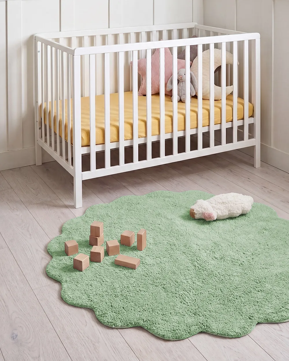 Kids Rug ANEGUNDI  Green ø 120 cm Cotton with Cushion