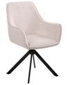 Chaise de salle à manger MORNAS Lin synthétique Beige clair