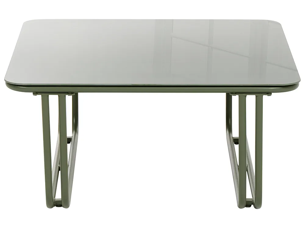 Garden Lounge Set with Table and Ottoman 3 Seater CAMEROTA  Metal Green_1156968