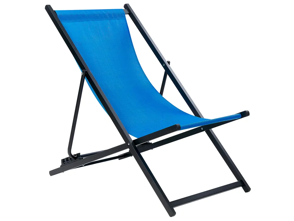 Klappbarer Liegestuhl LOCRI II Metall Blau