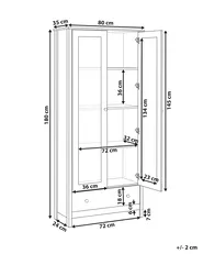 Vitrine mit Glastüren NORNALUP 80 cm Weiß_949954