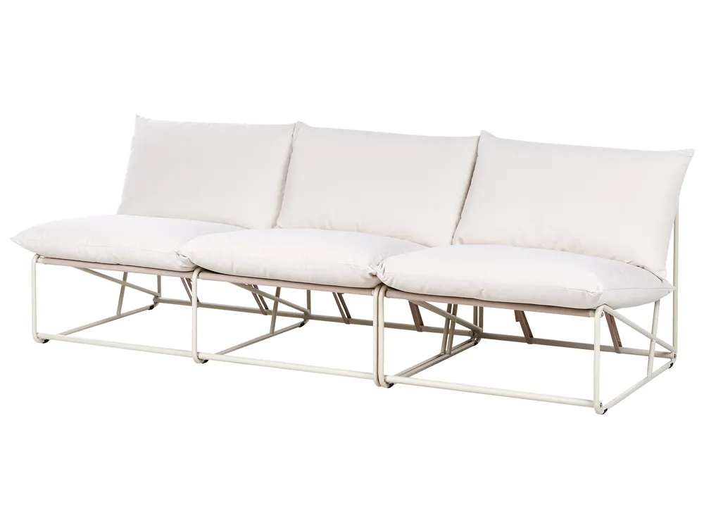 Gartensofa Set 3-Sitzer PICO Metall Hellbeige_1012954