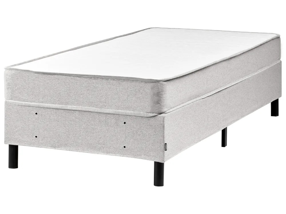 Boxspringbett ohne Kopfteil Stoff COUNTESS 90 x 200 cm Hellgrau_1054352